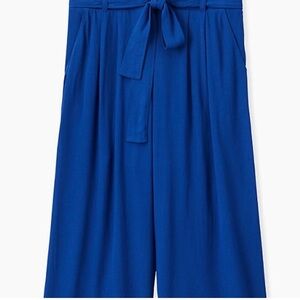 Torrid 1. Blue crop Wide-Leg gauze Tie-Waist Pants -nwt